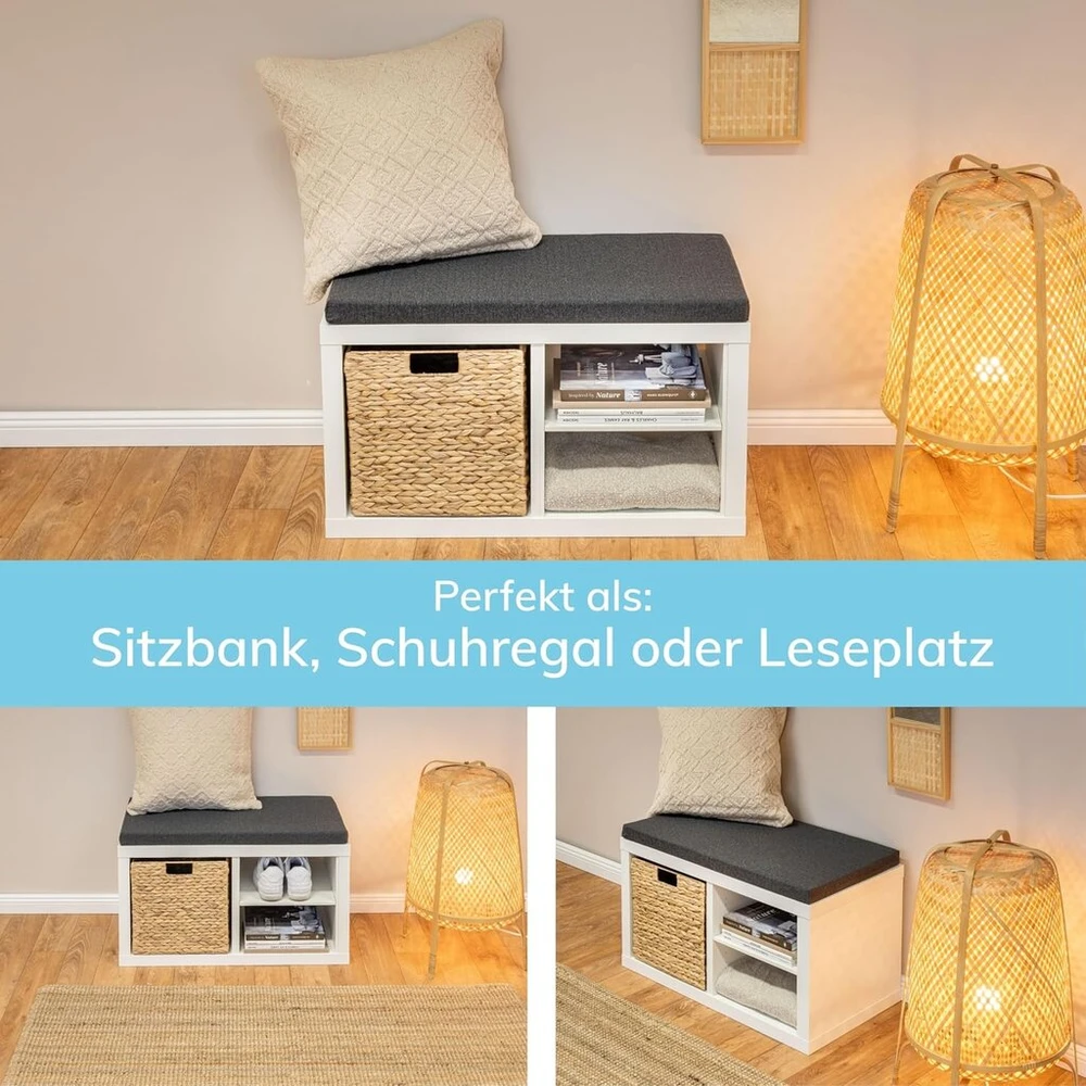 Ikea Kallax lentynos uždangalas 76 x 39 x 4 cm sėdynės pagalvėlė sėdynės pagalvėlė indaujai kaip sėdynė / patvarus užvalkalas / pilka anglis