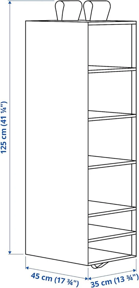 Ikea Skubb dėklas su 6 skyreliais, 35 x 45 x 125 cm, baltas