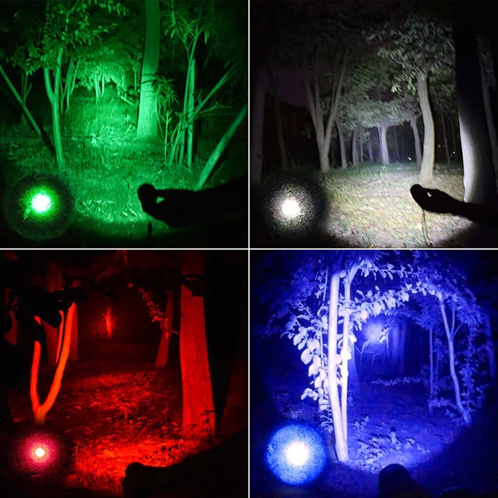 Įkraunamas 4-in-1 Led žibintuvėlis su 4 režimais ir priartinimu