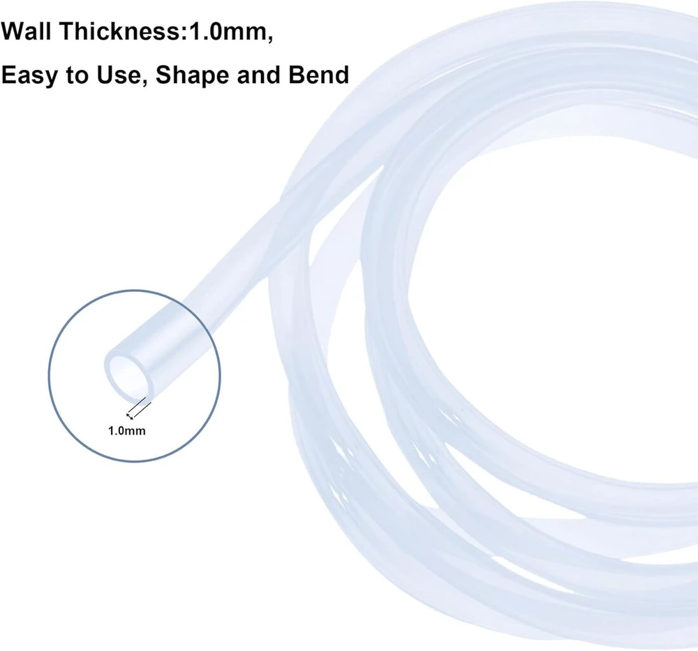 Imeistek silikoninė žarna 8 mm id x 10 mm od 4 metrų, lanksti maistinė silikoninė žarna vandens oro vamzdis skaidri