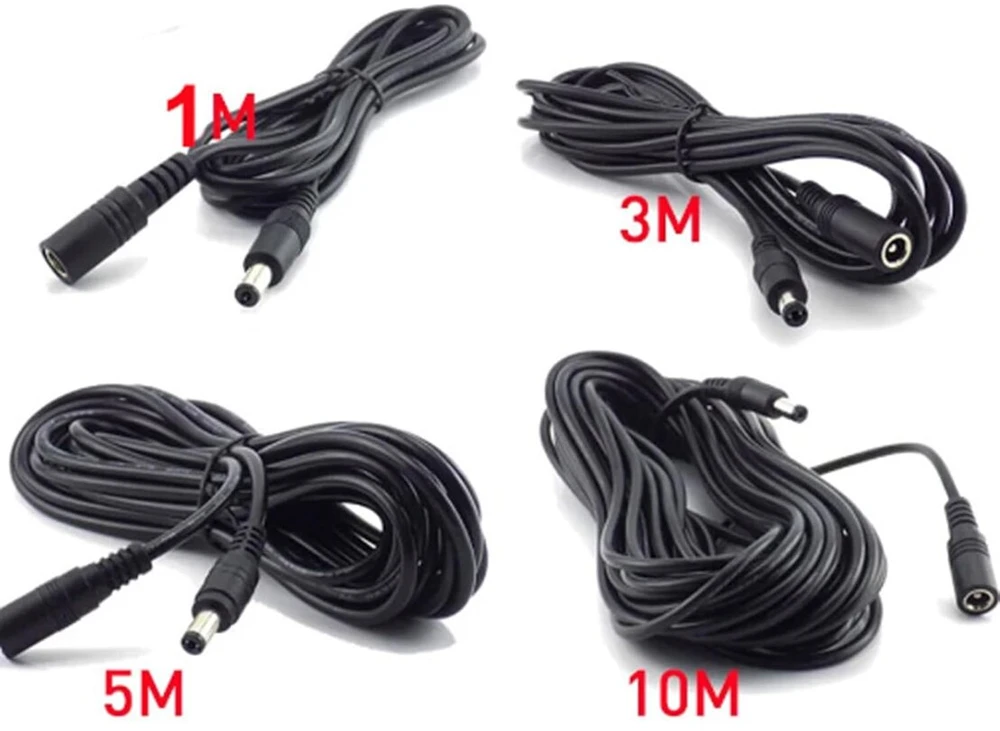 Imoumou 1 x 12 V ilgintuvas, kištukas 3 m 5.5 x 2.1 mm Dc maitinimo jungties lizdo adapterio kabelis 12 V kabelio Dc lizdo kištuko ilgintuvas, kištukas