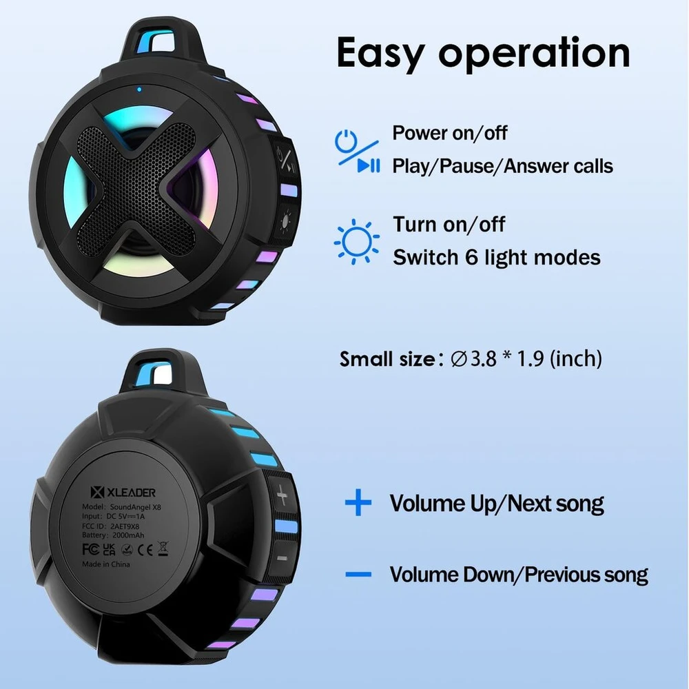 Kompiuterio kolonėlės Improved Pro dviračio garsiakalbis su vairo laikikliu, bluetooth v5.4, ipx7 atsparus vandeniui, silikoninis dėklas, navigacijos perdavimas, 10 w bassup, 15-24 val. grojimo laikas, kabliukas, skirtas elektriniam dviračiui, motociklų priedai