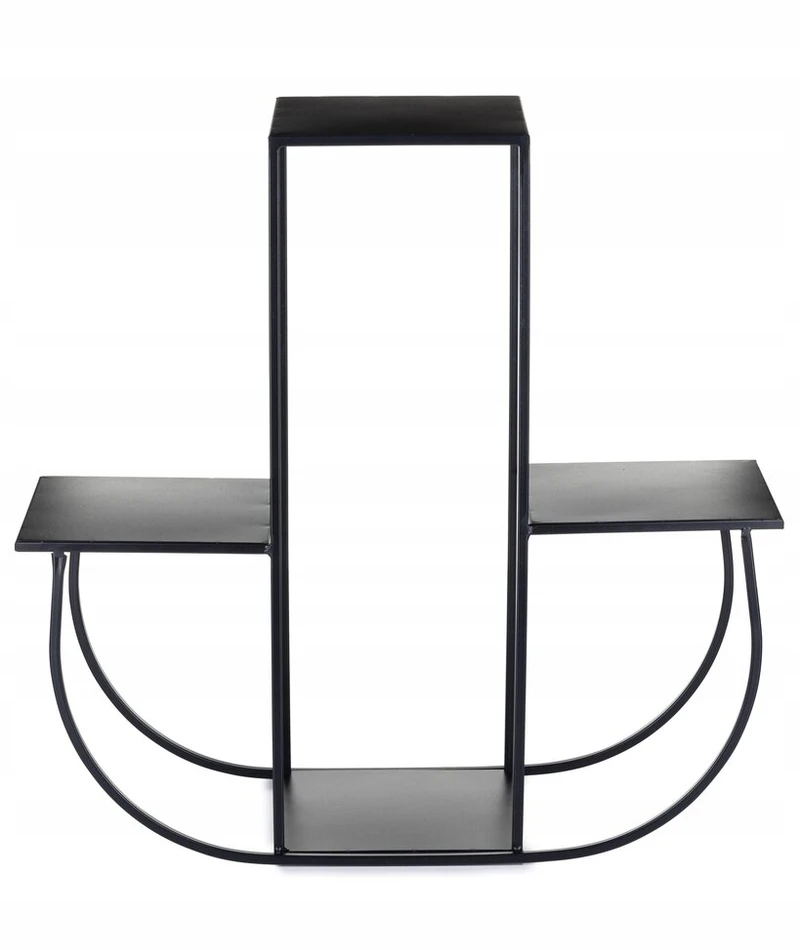 Industrialinis gėlių stovas, juodas, 70 cm, metalinis stovas
