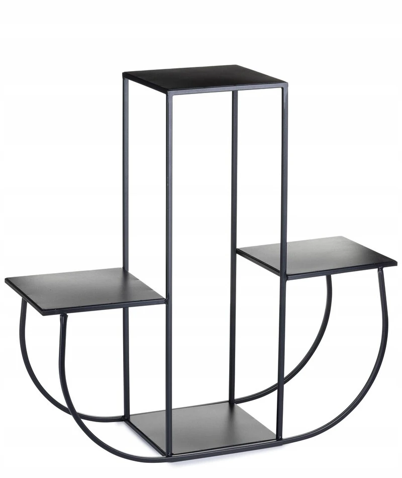 Industrialinis gėlių stovas, juodas, 70 cm, metalinis stovas