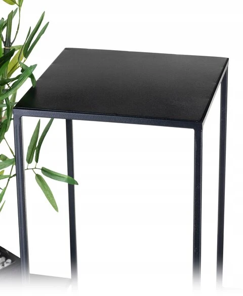Industrialinis gėlių stovas, juodas, 70 cm, metalinis stovas