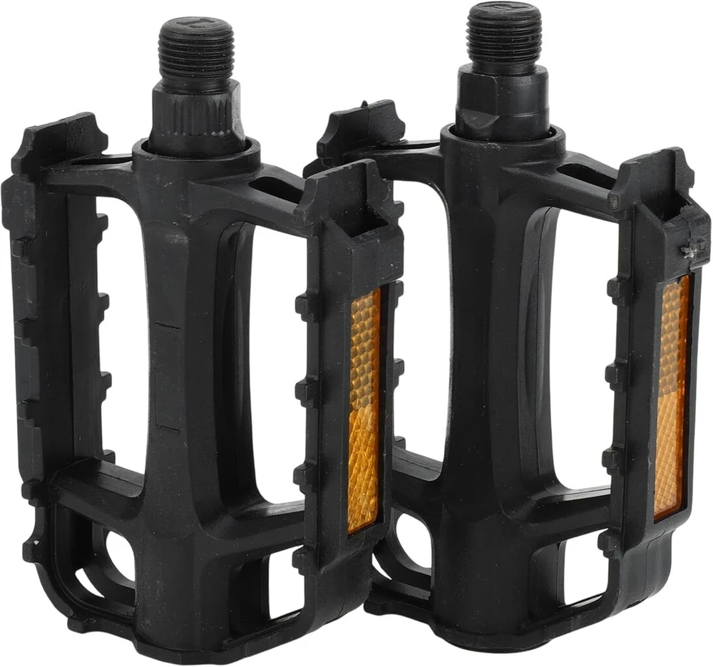 Infinauto dviračio pedalas, 9/16 colių ašies plastikiniai dviračio plokšti pedalai juodi, skirti plento, kalnų, Bmx ir Mtb dviračiams