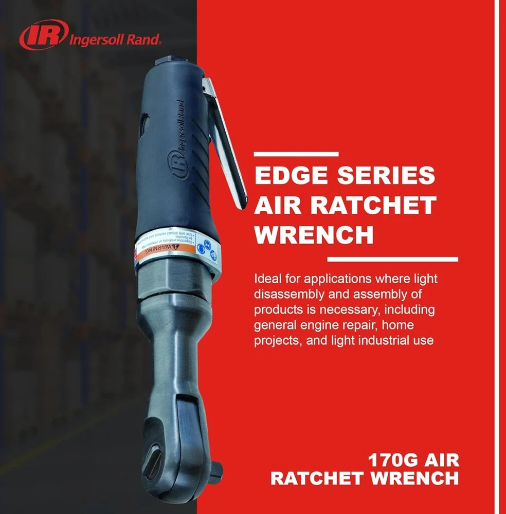 Ingersoll Rand 170g 3/8 colių Edge serijos pneumatinis terkšlinis raktas, juodas