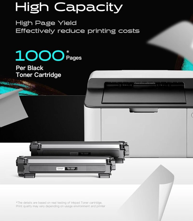 Inkpad Tn1050 Tn-1050 tonerio kasetės, suderinamos su Brother Dcp-1612w Dcp-1610w Mfc-1910w Hl-1110 Hl-1210w Hl-1212w Dcp-1510 Dcp-1512 Hl-1112 Mfc-1810 spausdintuvais (4 juodos)
