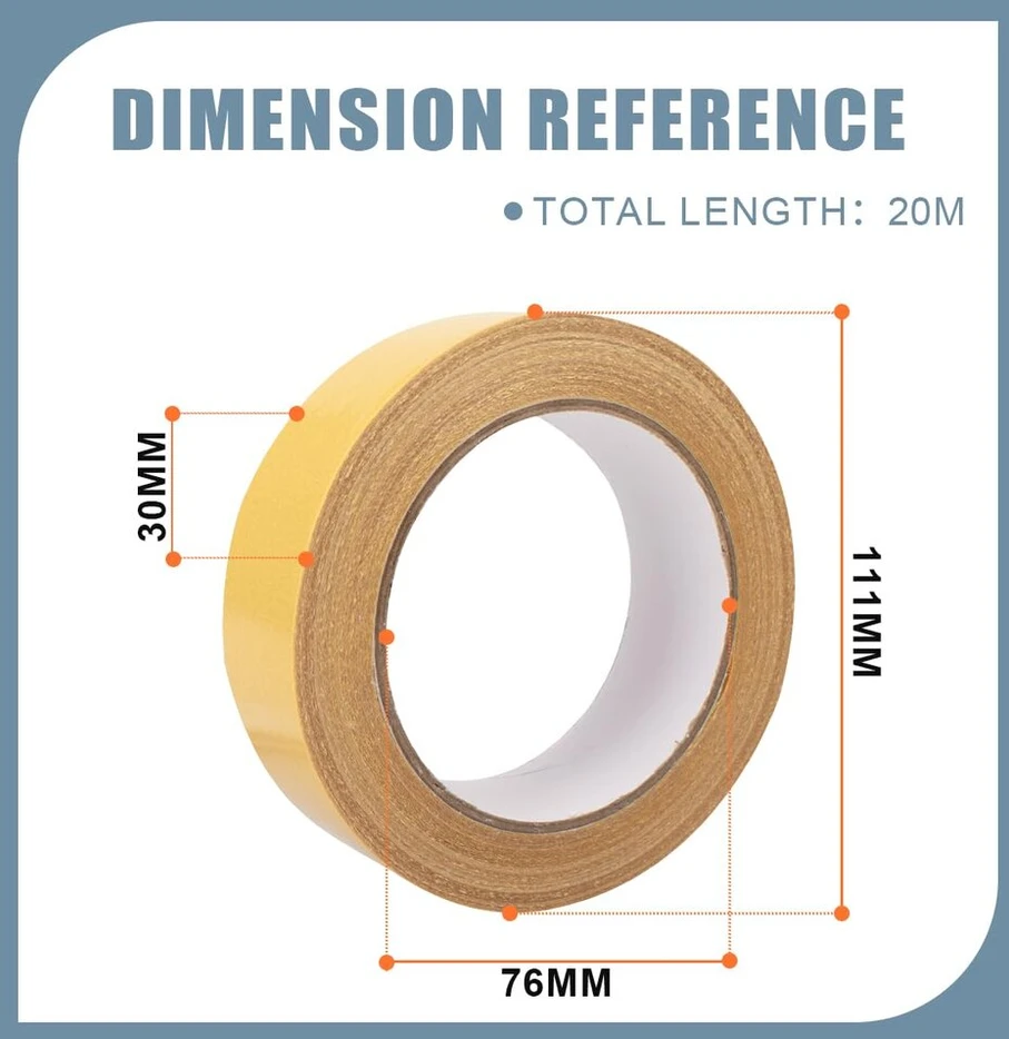 Innfeeltech 2 ritiniai 30 mm x 20 m dvipusės kiliminės juostos, itin tvirta plati montavimo juosta, nitrogeninė juosta sienoms, grindims, kilimams
