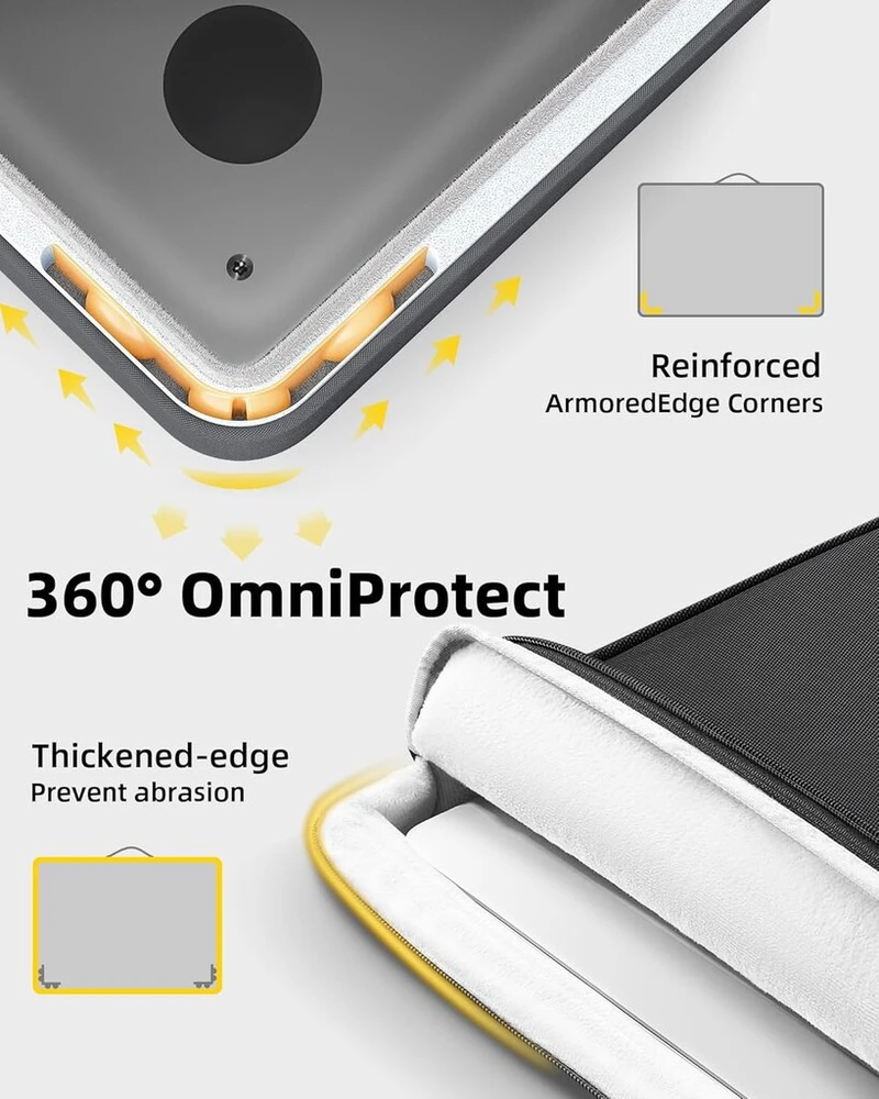 Innostyle nešiojamas dėklas, skirtas 13 colių macbook air, hp, dell, lenovo, asus nešiojamiesiems kompiuteriams, apsauginis nešiojimo dėklas su priedų krepšiu, atsparus vandeniui (juodas, 13 colių)
