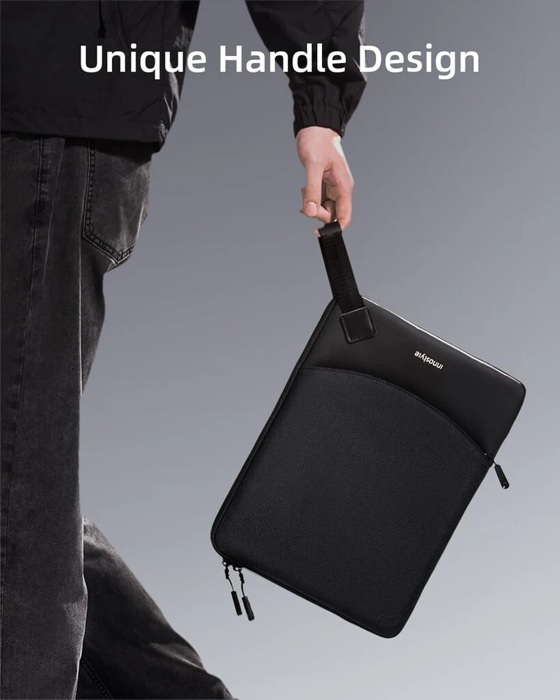 Innostyle nešiojamas krepšys, vandeniui atsparus nešiojamas krepšys su priedų kišene, suderinamas su Macbook Pro/air, Hp Probook, Dell, Yoga, Asus, juodas