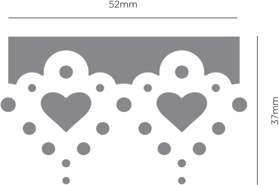Innspiro didelis širdelės formos krašto perforatorius 52x37mm, skirtas scrapbooking'ui, "pasidaryk pats" amatų kortelių gamybai
