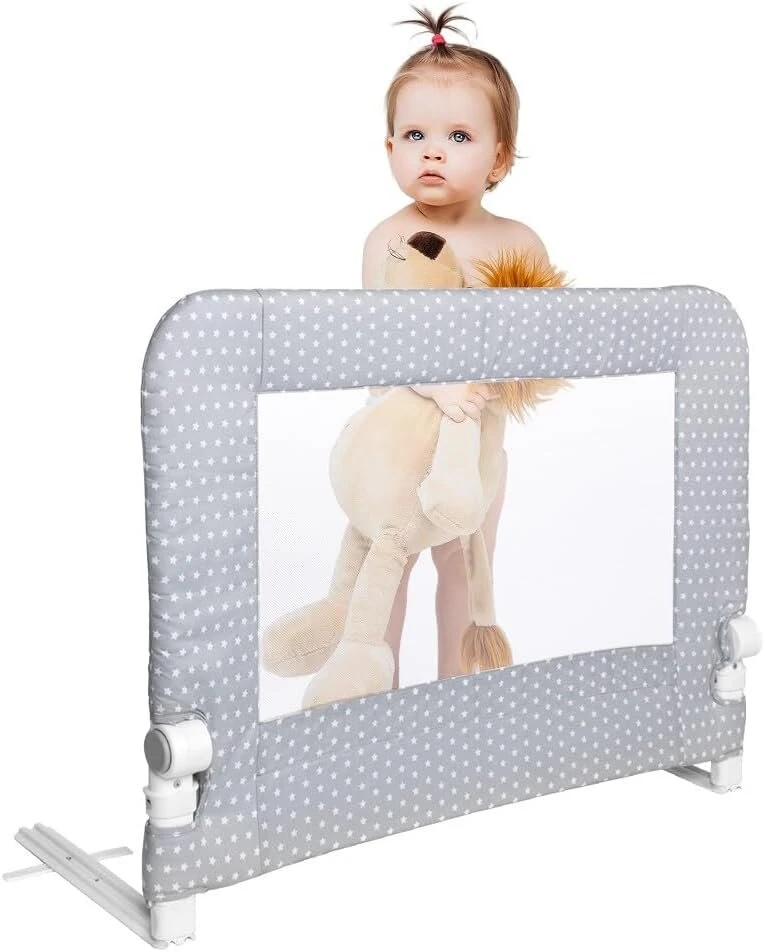 Lova Interbaby vaikiški apsauginiai varteliai sulankstomas 90 cm lovos barjeras vaikams nuo 18 mėnesių iki 5 metų, lengvas montavimas, saugus, suderinamas su ištraukiamomis lovomis | Star