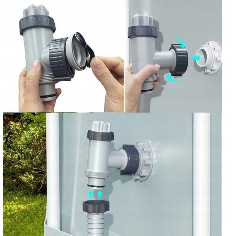 INTEX 26004 2x Vožtuvas, įleidimo + išleidimo antgalio siurblio jungtis 38mm
