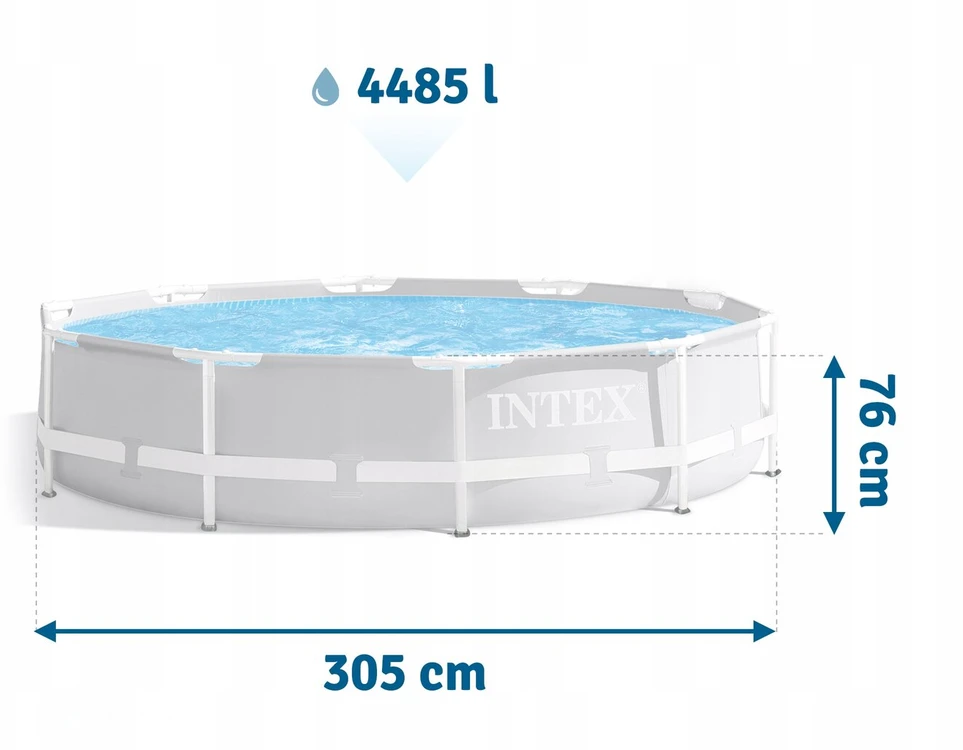 Intex 26700np Apvalus Stelažinis Sodo Baseinas 305x76 cm