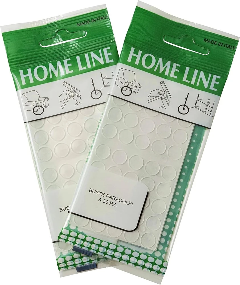 Ipea neslystantys lipdukai daiktams, nešiojamiems kompiuteriams, baldams - 100 vnt. pakuotė - pagaminta Italijoje - permatomi mini silikoniniai buferiai - nematomi padeliai - 10 x 1,5 mm