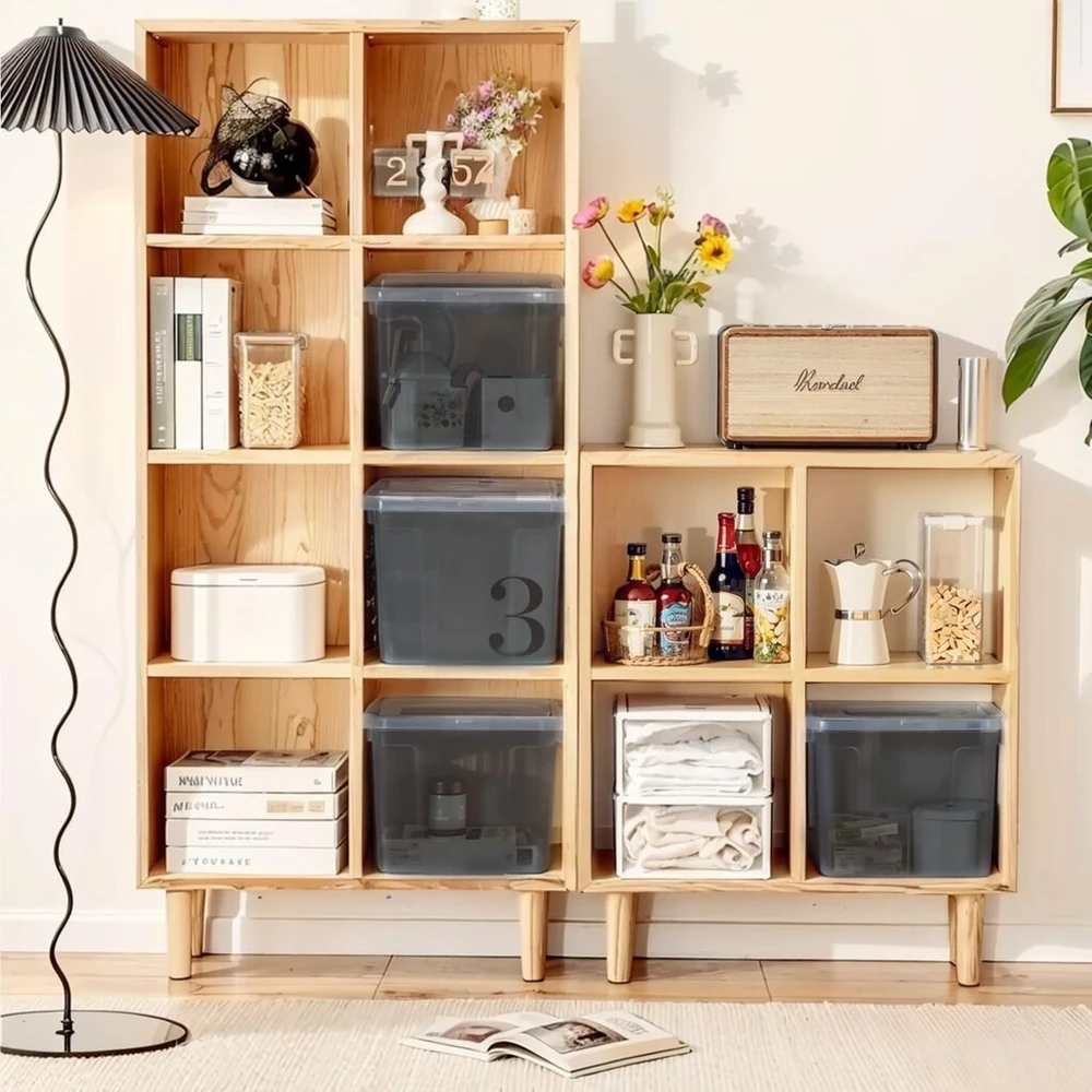Iris, 6 dėžučių rinkinys / dėžės su dangčiu / dėžutės sukrovimui 'useful Storage Box', Usb-m, plastikas, skaidri pilka, 40 L, 42 x 36 x 26.5 cm