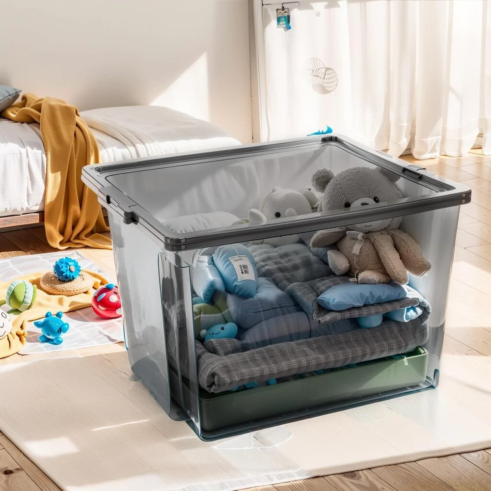 Iris, 6 dėžučių rinkinys / dėžės su dangčiu / dėžutės sukrovimui 'useful Storage Box', Usb-m, plastikas, skaidri pilka, 40 L, 42 x 36 x 26.5 cm