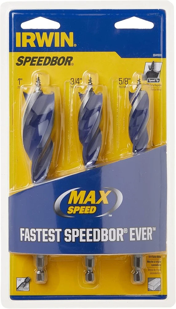 Irwin Tools Speedbor Max Speed medžio grąžtų rinkinys, 3 vnt. (3041003)