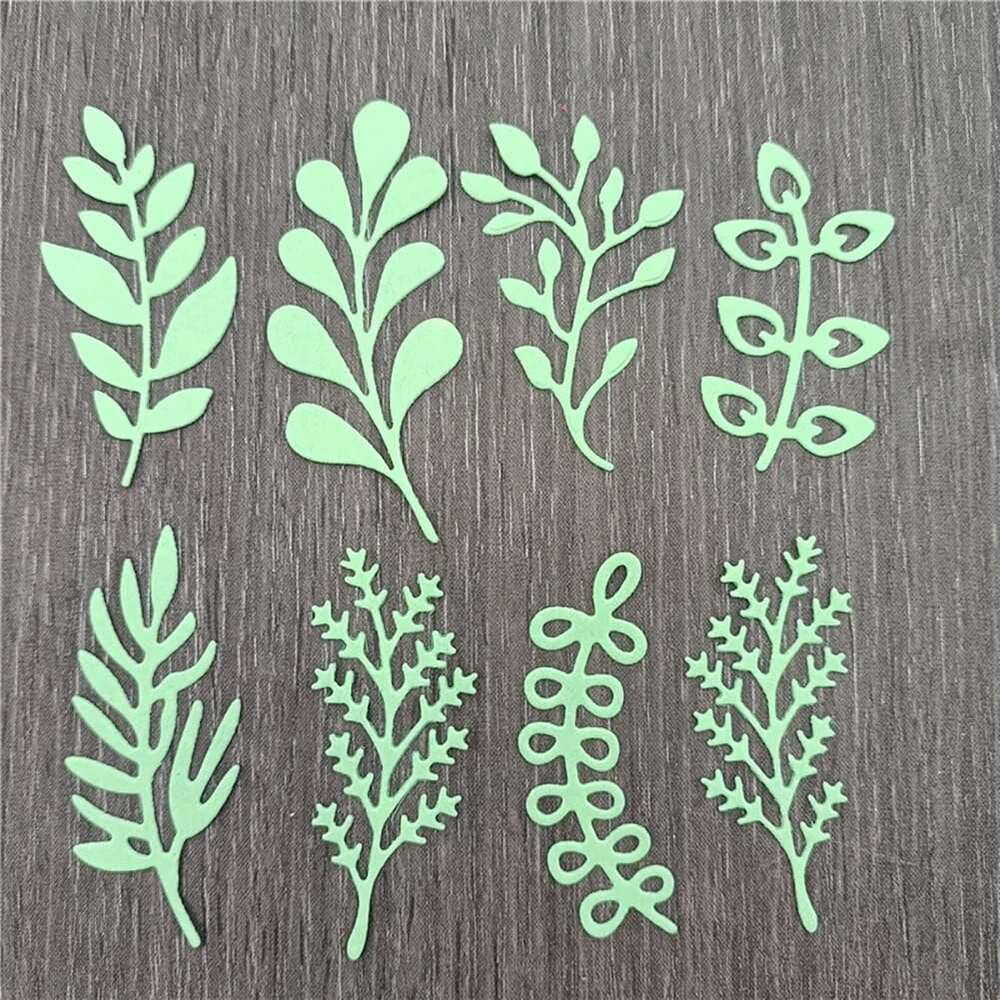 Isaken Trafaretai lapų augalų išpjovimo formelės fono rėmelis scrapbooking'ui įspaudimo trafaretai metalo išpjovimo formelės trafaretai scrapbooking'ui nuotraukų popieriaus kortelių amatų įspaudimo "pasidaryk pats" gamybai