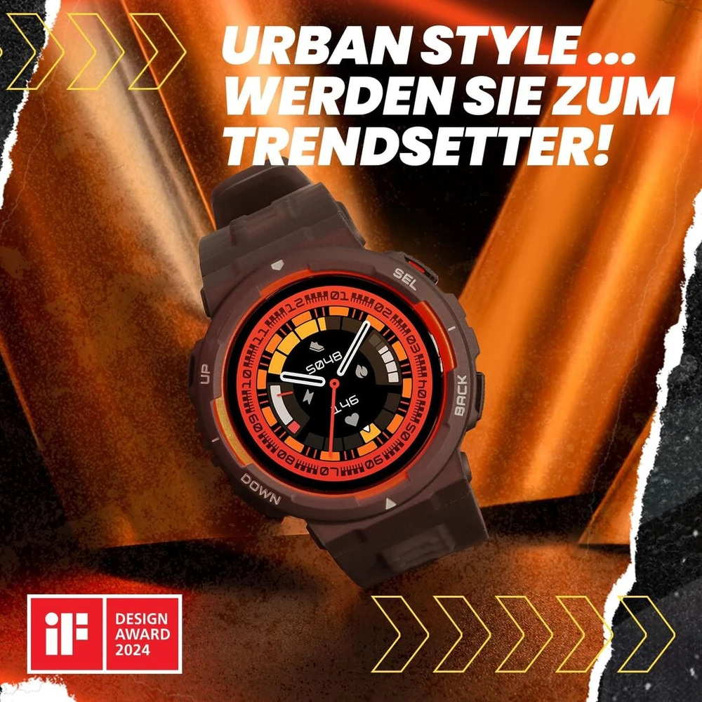 Išmanusis laikrodis Amazfit Active Edge 46 mm, Gps, 16 dienų baterija, 10 Atm