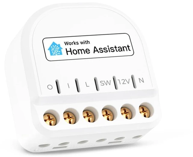 Išmanusis relės jungiklis su srovės matavimu, suderinamas su home assistant mini wlan išmanusis šviesos jungiklis su galios matavimu 1 gaujos belaidis jungiklis, nereikalaujantis šakotuvo, 1 vnt.