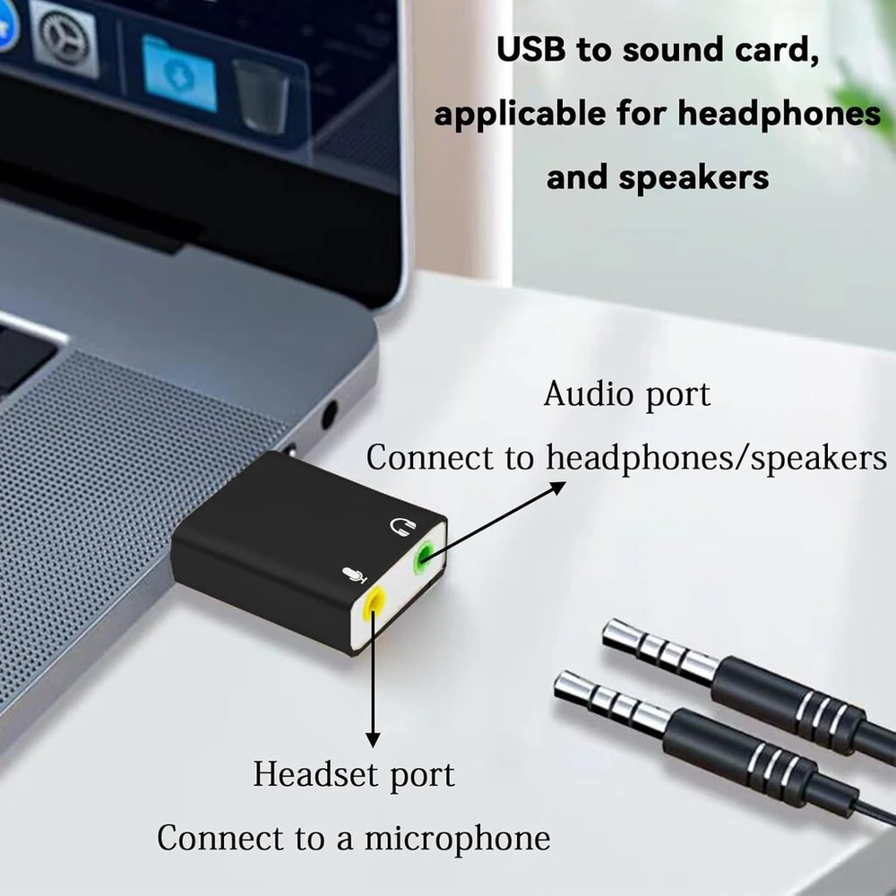 Išorinė garso plokštė Usb į 3.5mm lizdą, stereo garsas