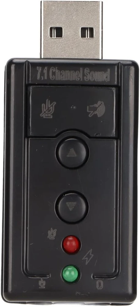 Išorinė usb garso plokštė, virtualus 7.1 kanalo stereo garso adapteris su vidiniu stiprintuvu ir 3.5 mm ausinių ir mikrofono lizdu telefonui, nešiojamam kompiuteriui, pc