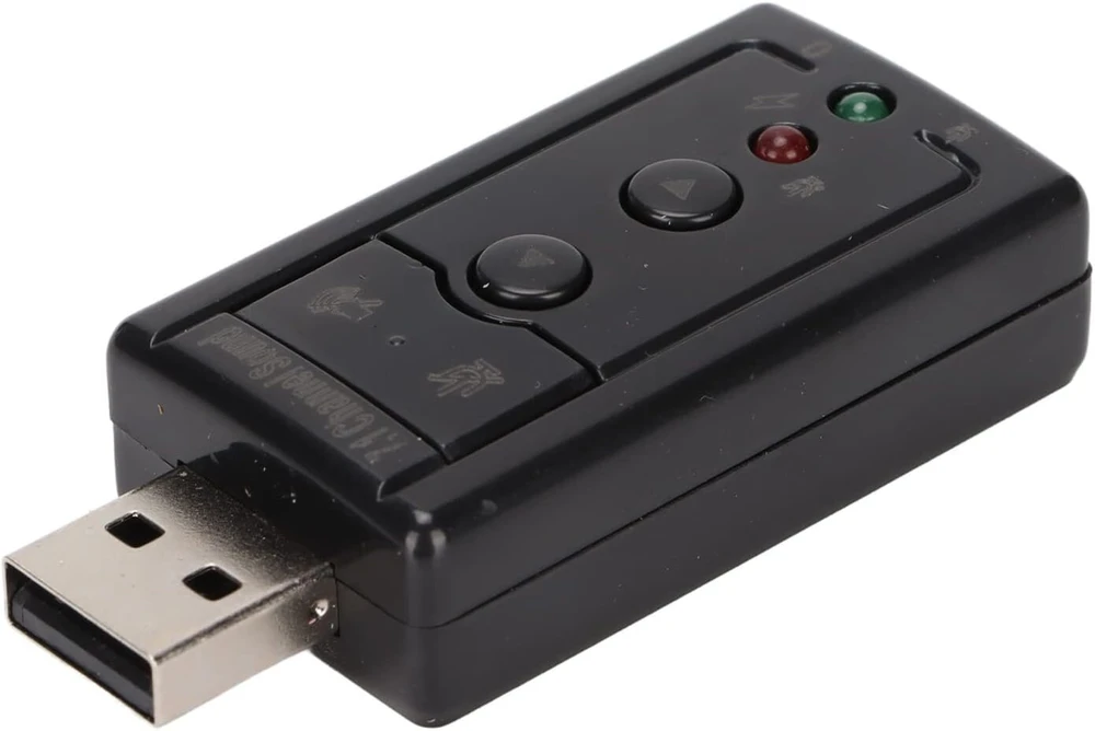 Išorinė usb garso plokštė, virtualus 7.1 kanalo stereo garso adapteris su vidiniu stiprintuvu ir 3.5 mm ausinių ir mikrofono lizdu telefonui, nešiojamam kompiuteriui, pc