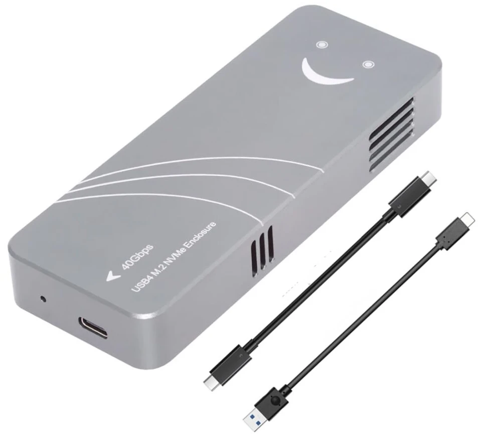 Išorinis M.2 Nvme Ssd dėklas Usb 4.0 40gbps, su Asm2464 lustu