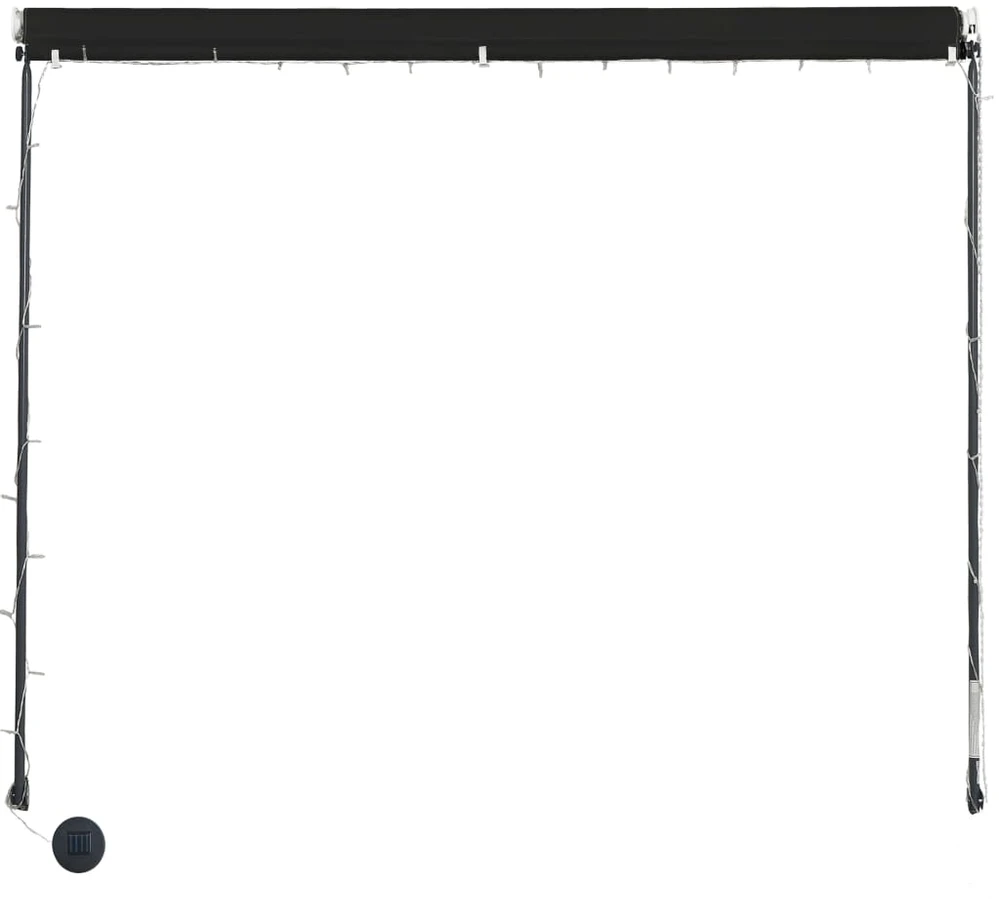 Ištraukiama markizė su LED, antracito spalvos, 300x150cm