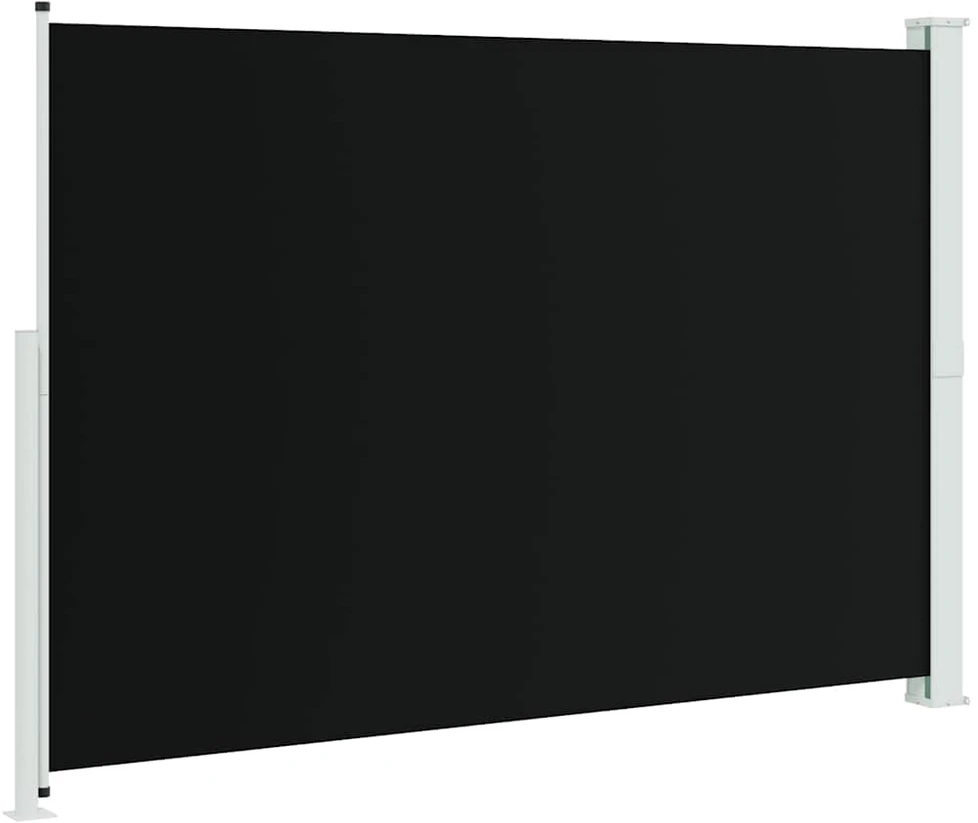 Ištraukiama šoninė kiemo pertvara, juodos spalvos, 200x314cm