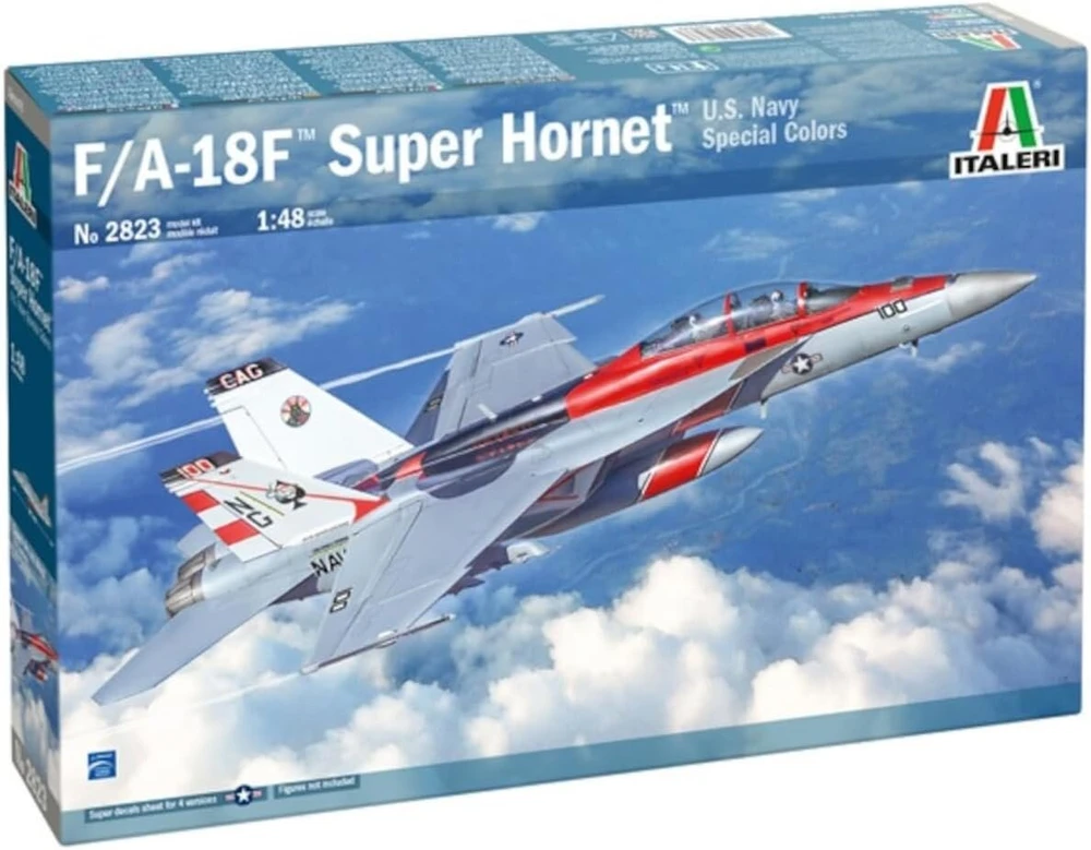 Italeri 2823 1:48 F/a-18f U.s. Navy Special Colors modeliavimo rinkinys, statinis modelis, rankdarbiai, hobis, klijavimas, plastikinis rinkinys, detalus nedažytas, It2823, tamsiai mėlynas