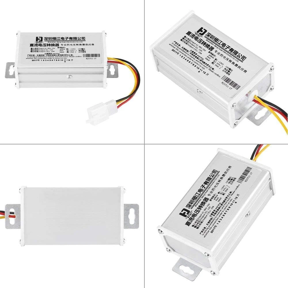 Įtampos keitiklis, dc-dc žemyninis transformatorius įtampos reduktorius įėjimas 36v-72v išėjimas 12v -10a / 120w maitinimo šaltinio reguliatorius elektrinio automobilio vežimėliui klubiniam automobiliui
