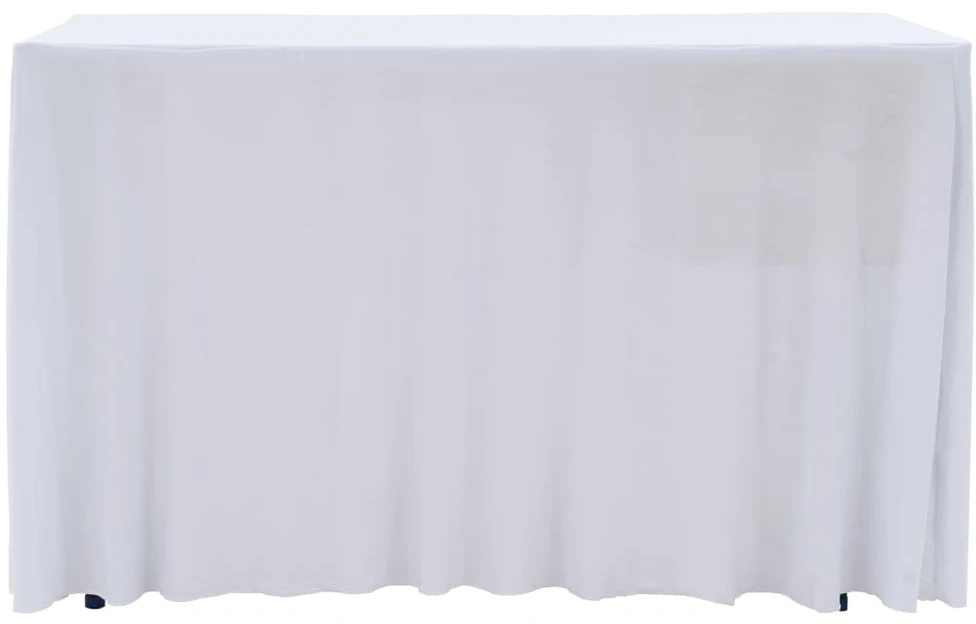 Įtempiamos staltiesės su sijonais, 2 vnt., baltos, 243x76x74 cm