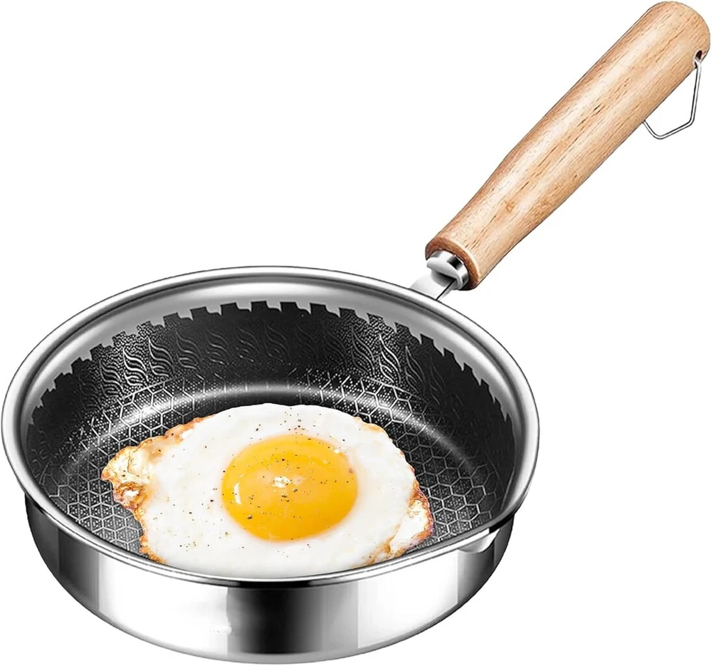 Iveoppe Mini keptuvė 13 cm su rankena, nelipni, nerūdijančio plieno