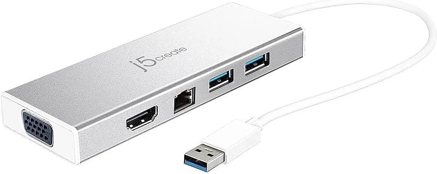 J5create Usb 3.0 šakotuvas su Hdmi, Vga, Rj45, 2x Usb-a