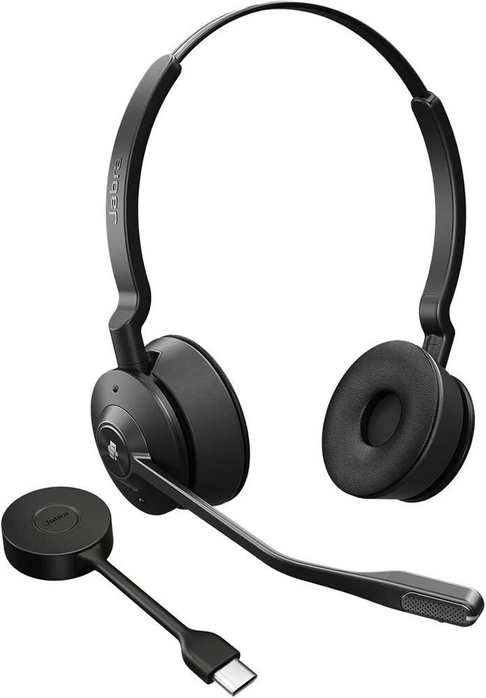 Jabra Engage 55 belaidės stereo ausinės su link 400 usb-c dect adapteriu – triukšmą slopinantis mikrofonas, didelis veikimo nuotolis, klausos apsauga – sertifikuota ms teams – juoda