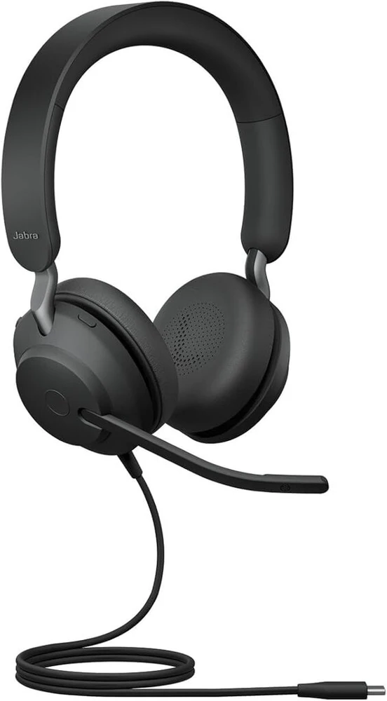 Jabra Evolve2 40 Se - laidinės stereo ausinės su triukšmo slopinimu ir 3 mikrofonų technologija - Usb-a kabelis - Ms Teams sertifikuotos, taip pat suderinamos su kitomis platformomis - juodos