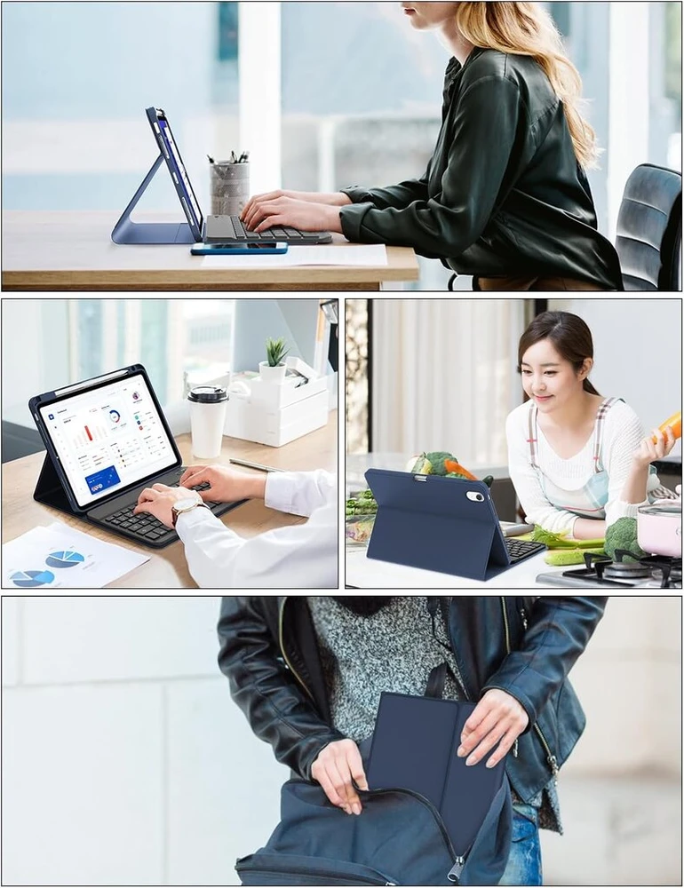 Jademall Klaviatūra Ipad Air 11 m2 - Belaidė klaviatūra, skirta Ipad Air 11 m2 2024/air 11 m3 2025, apsauginis dėklas su pieštuko laikikliu, Qwertz vokiečių kalba