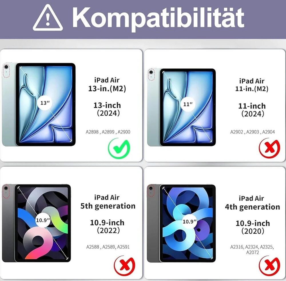 Jademall Klaviatūra Ipad Air 13 m2 - Belaidė klaviatūra, skirta Ipad Air 13 m2 2024/air 13 m3 2025, apsauginis dėklas su pieštuko laikikliu
