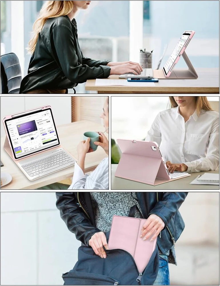 Jademall Klaviatūra Ipad Air 13 m2 - Belaidė klaviatūra Ipad Air 13 m2 2024/air 13 m3 2025, apsauginis dėklas su pieštuko laikikliu