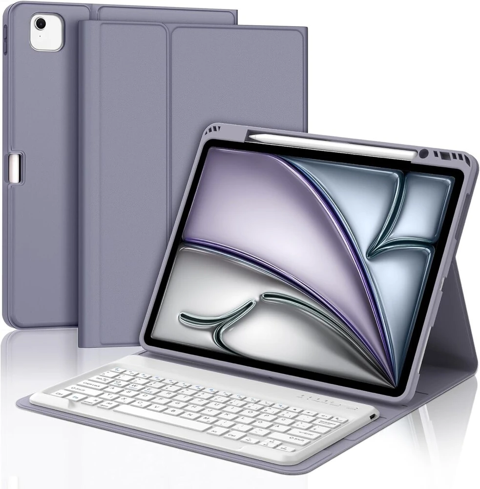 Jademall Klaviatūra Ipad Air 13 m2 - Belaidė klaviatūra, skirta Ipad Air 13 m2 2024/air 13 m3 2025, apsauginis dėklas su pieštuko laikikliu