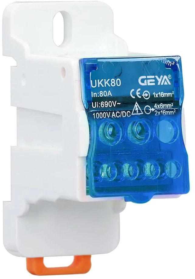 Jadeshay jungties gnybtų bėgelis Ukk-80a 1 įėjimas 6 išėjimai pagrindinio kabelio jungties gnybtų paskirstymo dėžutė gnybtų blokai din bėgelis elektros inžinerijos paskirstymo spintoms