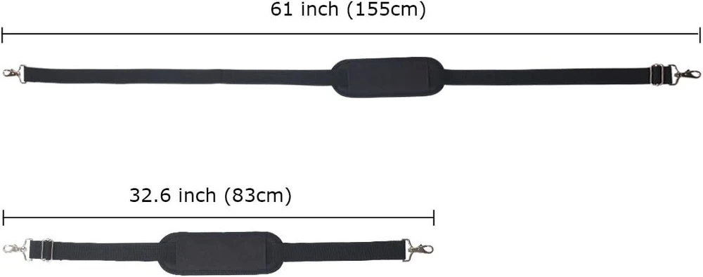 Jakago universalus pakaitinis peties dirželis su kabliukais nešiojamojo kompiuterio krepšiui, portfeliui, kurjerio krepšiui, crossbody krepšiui, fotoaparato, gitaros, smuiko, sportiniam krepšiui, bagažui (juodas)