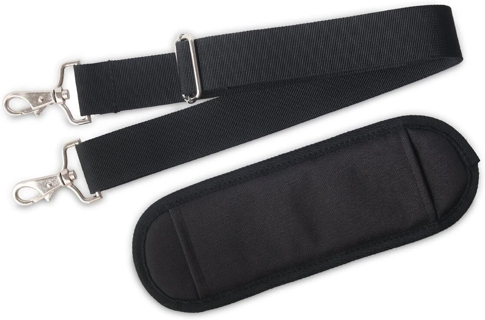 Jakago universalus pakaitinis peties dirželis su kabliukais nešiojamojo kompiuterio krepšiui, portfeliui, kurjerio krepšiui, crossbody krepšiui, fotoaparato, gitaros, smuiko, sportiniam krepšiui, bagažui (juodas)
