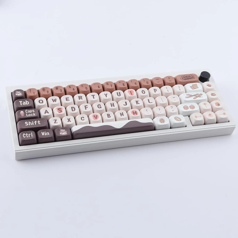 Jaketsai Moa profilio Pbt klavišų dangteliai 60 procentų, 136 klavišai, individualizuotas dažų sublimacijos Ansi išdėstymo klavišų dangtelių rinkinys, suderinamas su Cherry Mx jungiklių mechanine klaviatūra