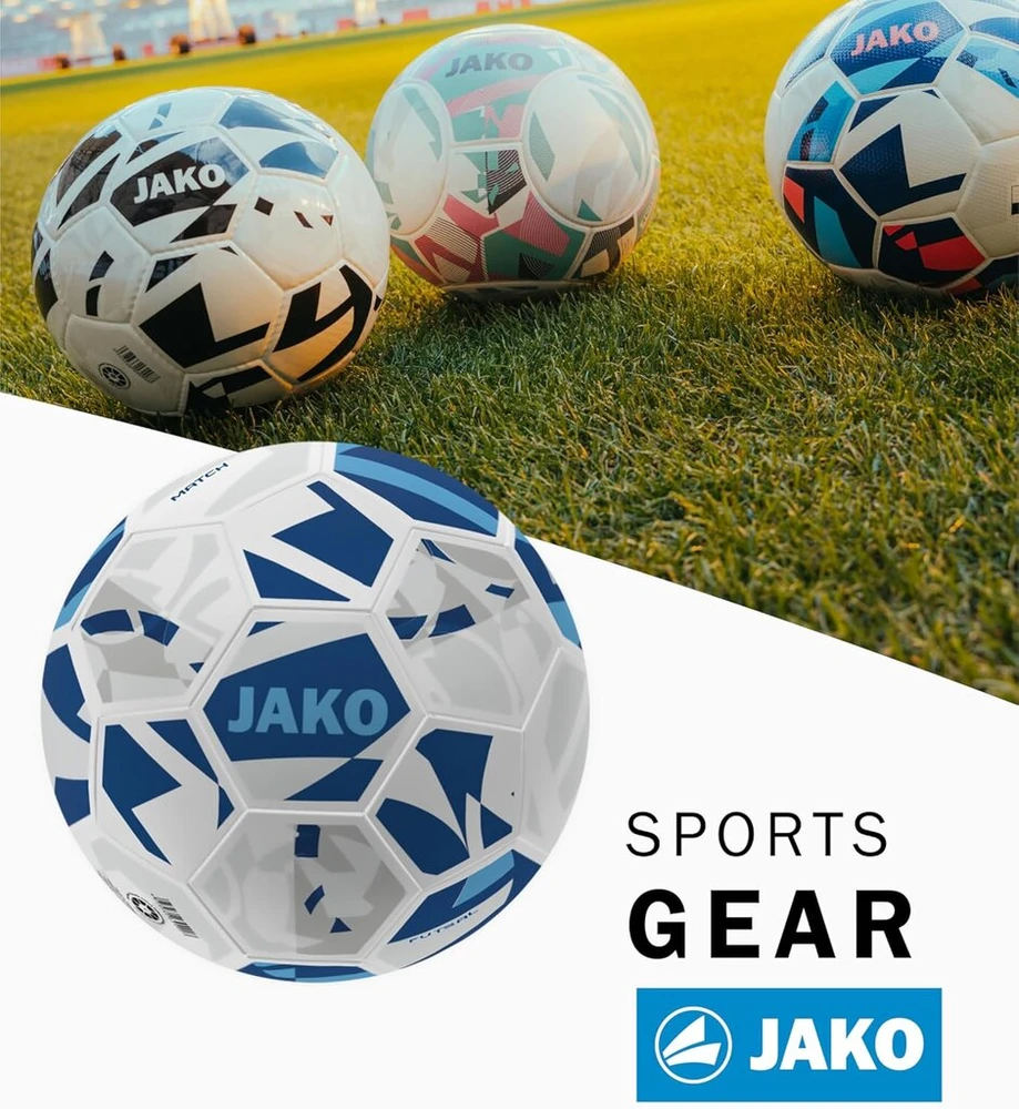 Jako Futsal Play kamuolys, balta/tamsiai mėlyna/žydra, 4