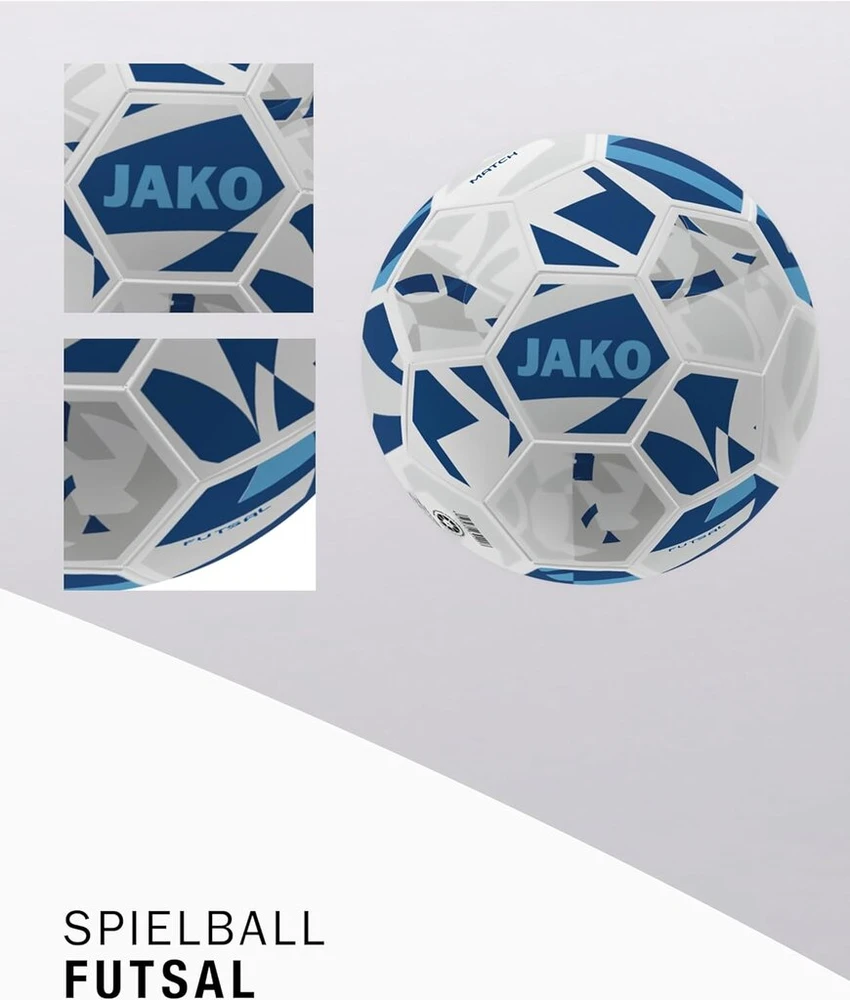 Jako Futsal Play kamuolys, balta/tamsiai mėlyna/žydra, 4