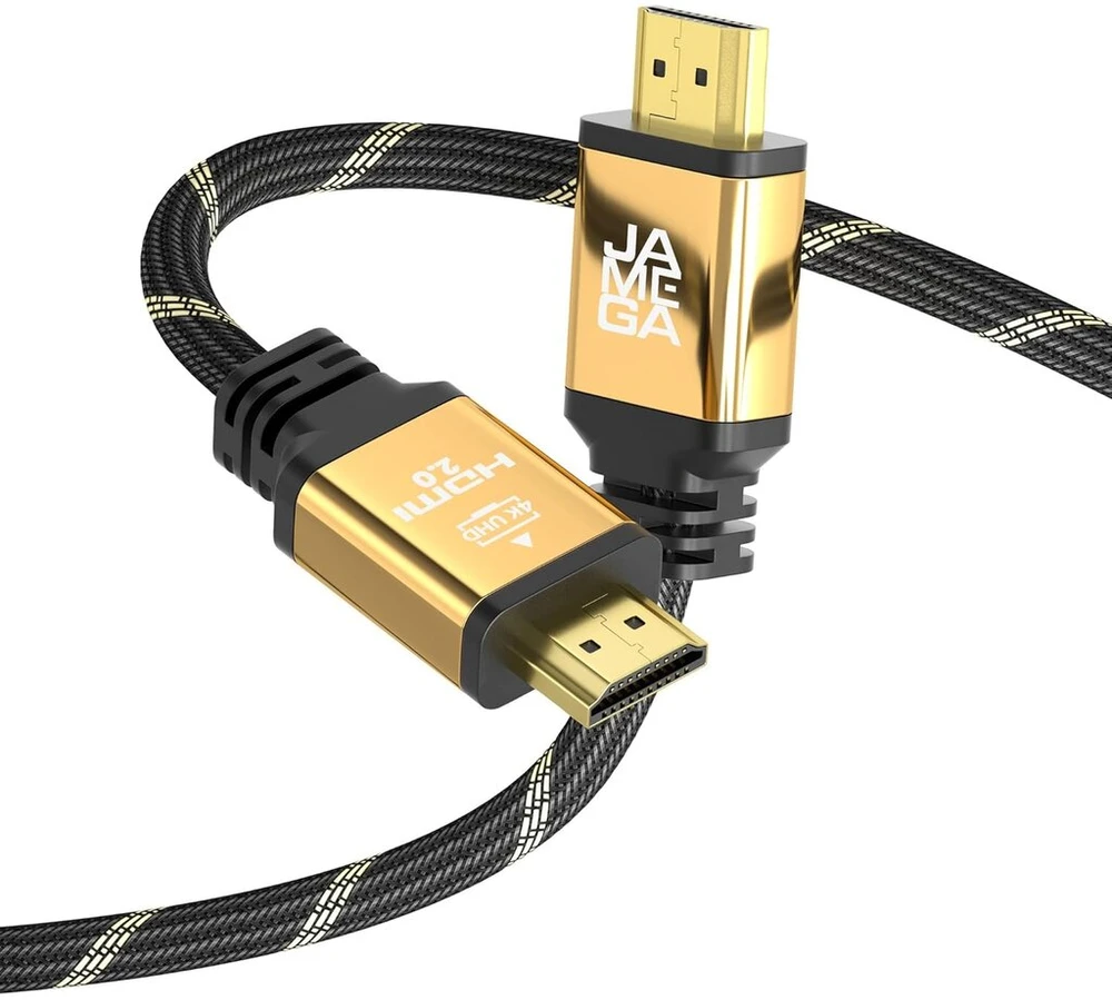 Jamega - 10 m Hdmi kabelis 4k 60hz 2.0 - didelės spartos su Ethernet Cec Arc kabeliu Hdr 3d 18gbps 2160p U-hd Ultra Hdtv, suderinamas su Ps5/ps4/ps3, Blu-ray, XBOX Series S, garso juosta, Tv - paauksuotas